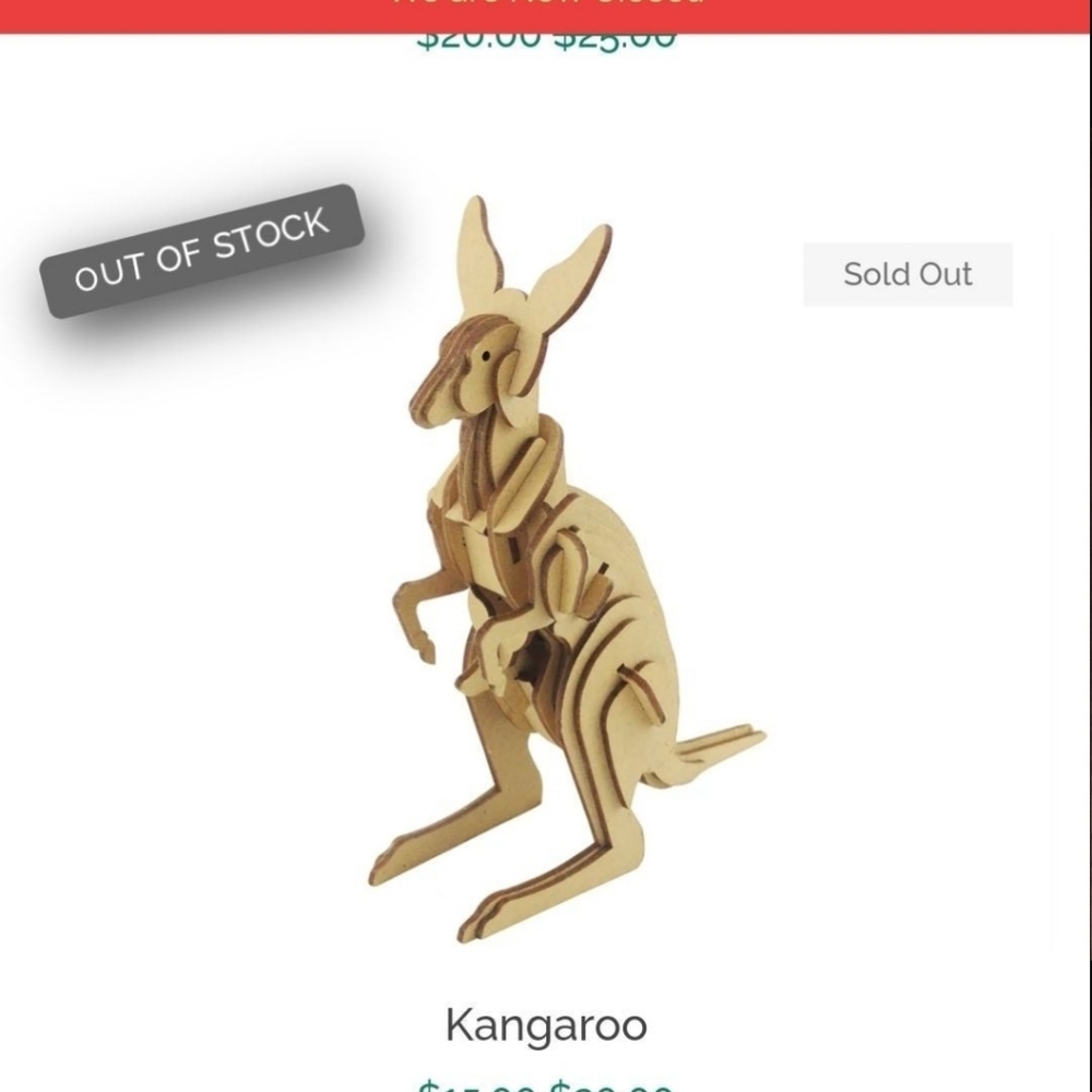 Australian Kangaroo Wooden puzzle model